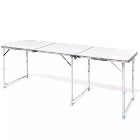 Foldable Camping Table Height Adjustable Aluminum 70.9"x23.6"