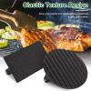 2Pcs Cast Iron Grill Press Pre-Seasoned Steak Weights Smash Burger Press Bacon Meat Smasher with Wood Handle 7in Round & 8.2x4.25in Rectangular Grill