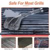 BBQ Grill Cleaning Brush Stainless Steel Barbecue Cleaner Scraper 16.5in Handle Stiff Wire Bristles For Grill Cooking Grates