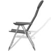 Camping Chairs 4 pcs Gray Aluminum 22"x23.6"x44.1"