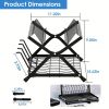 2-layer bowl and dish drying rack with bowl, cup, and basin holder, foldable bowl and dish drain rack, suitable for kitchen countertops, rust proof ta