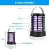 4 In 1 Bug Zapper Light Rechargeable Mosquito Zapper for Indoor Outdoor Waterproof Mosquito Killer Lamp with 3 Lighting Modes for Patio Yard Home