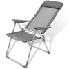 Camping Chairs 4 pcs Gray Aluminum 22"x23.6"x44.1"