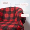 Throw Blanket for Couch Sofa Bed Buffalo Plaid Decor Red and Black Checkered Blanket Cozy Fuzzy Soft Lightweight 60X50 inch Warm Fleece Blanket for Al