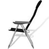 Camping Chairs 4 pcs Black Aluminum 22"x23.6"x44.1"