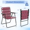 4 Pieces Folding Beach Chair Camping Lawn Webbing Chair